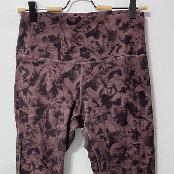 Lululemon Align Pant Mini Dusk Floral Antique Bark Black Size 8 - Picture 5 of 12